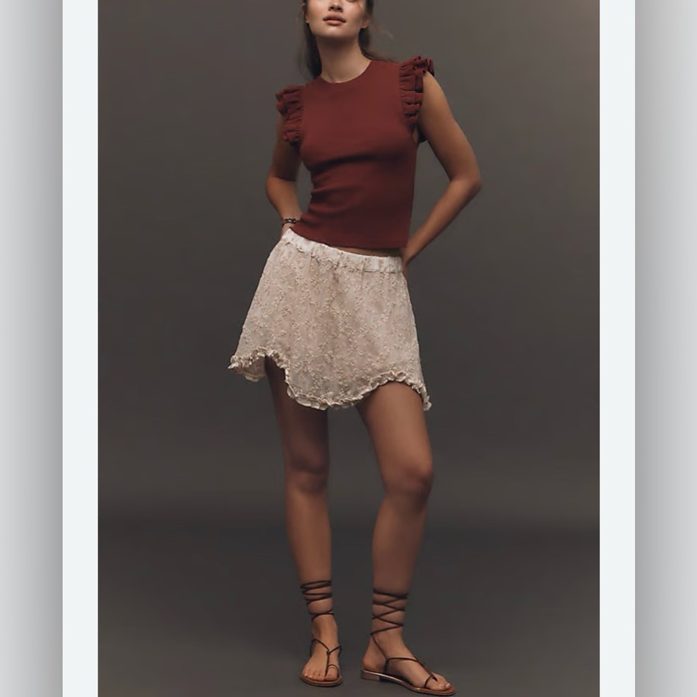 ANTHROPOLOGIE Lace Mini Skirt